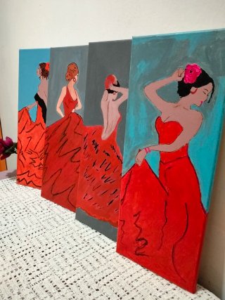 Cuadro al óleo Flamenca