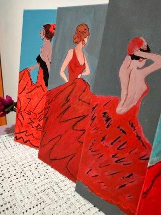 Cuadro al óleo Flamenca