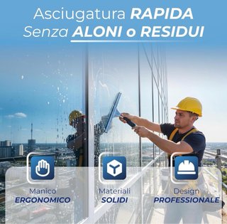 Tergicristallo con manico in metallo e plastica