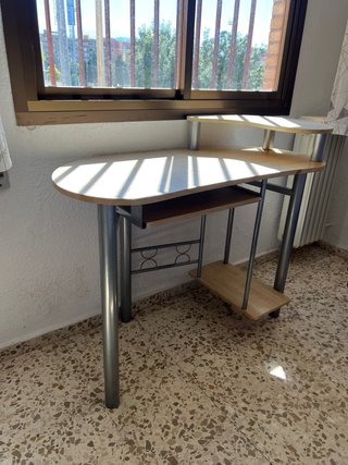Escritorio 2 alturas madera y metal