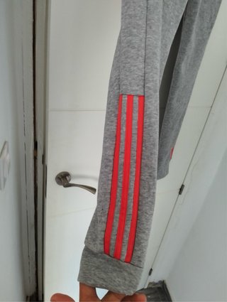 Pantalón Chándal Adidas Mujer Gris Rojo