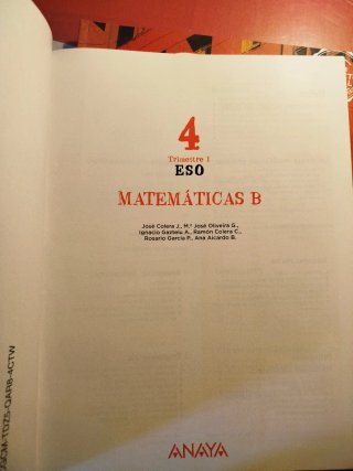 Libros matemáticas B 4 ESO