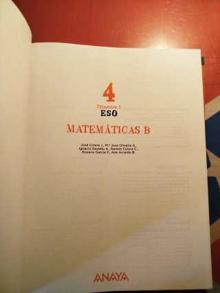 Libros matemáticas B 4 ESO