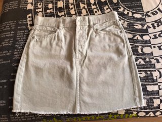 Falda vaquera verde Mango Talla M