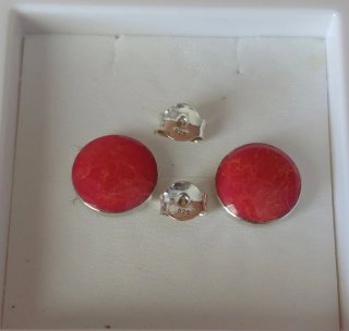 Pendientes Plata y Piedra Roja