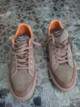 Zapatillas Pepe Jeans Marrón y Verde Oliva