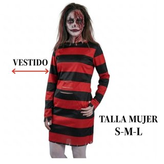 Disfraz Freddy Krueger Mujer Talla S - Vestido