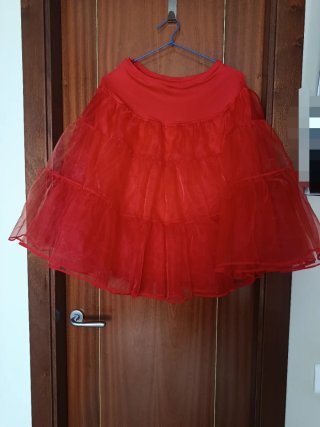 Cancan / enagua de tul rojo