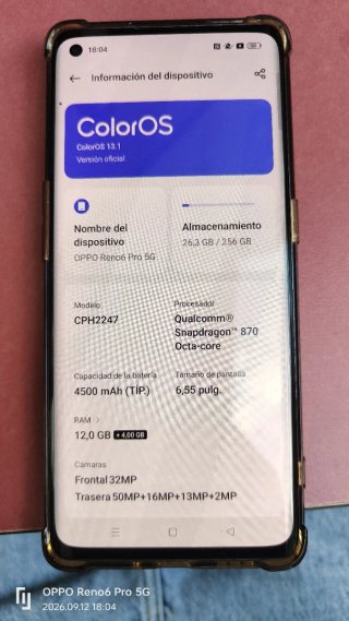 Oppo Reno6 Pro 5G 256GB 12+4 RAM