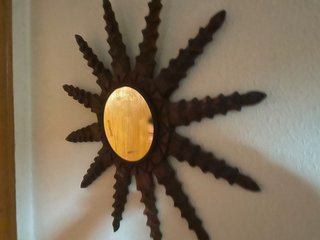Espejo Sol Vintage Madera Tallada