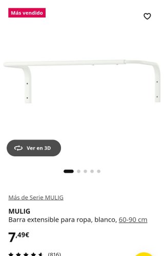 Colgador Ikea Blanco Metal