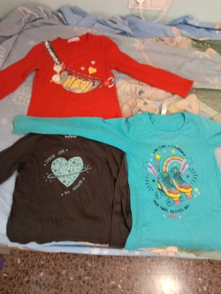 Lote 3 Camisetas Manga Larga Niña