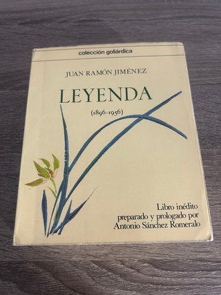 Primera edición de Leyenda de Juan Ramón Jiménez