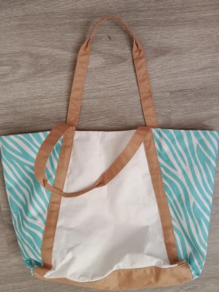 Bolsa de playa con estampado cebra