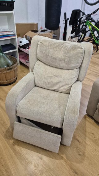 Sillón relax tela beige