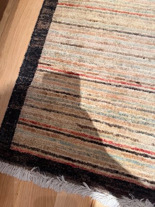 Alfombra de lana beige multicolor