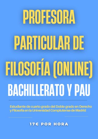 Profesora Particular de Filosofía (online)