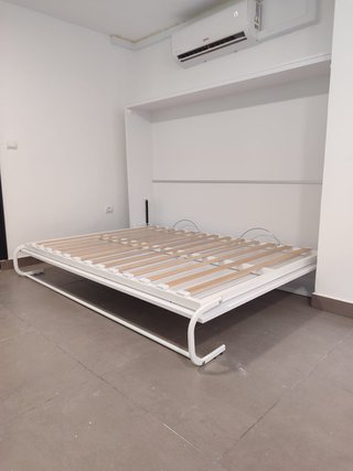 Cama Abatible Horizontal Blanca 135x190