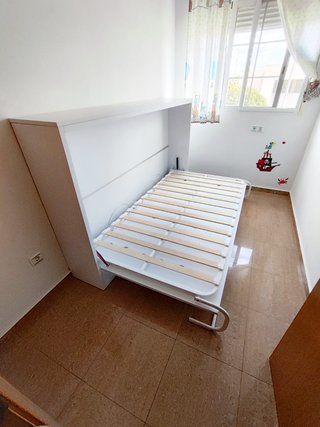Cama Abatible Horizontal Blanca 135x190