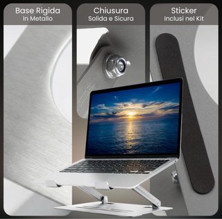 Supporto per laptop in alluminio