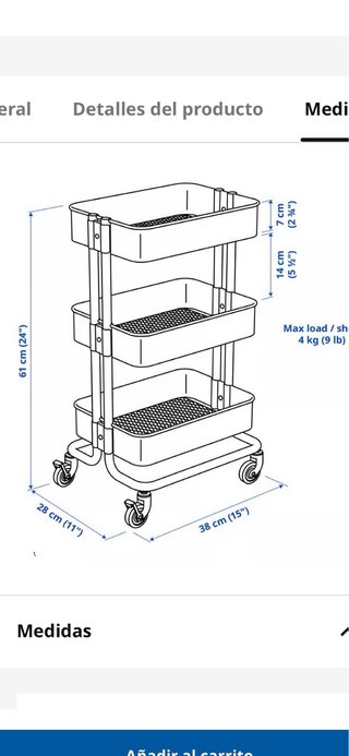 Carrito RÅSKOG Ikea Blanco