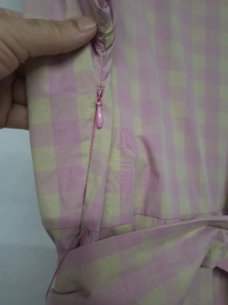 Poplin check pink dress