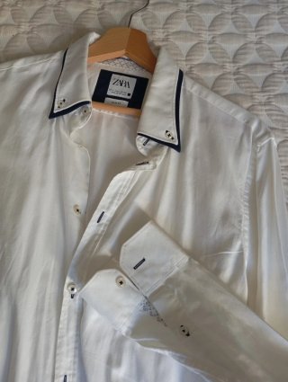 Camisa Zara Slim Fit L Manga Larga