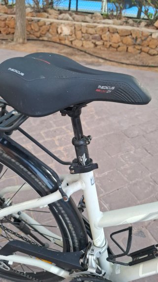 Bicicleta de paseo con cesta y portabultos