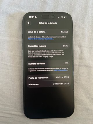 iPhone 16 Pro 256GB Space Gray con 95% de salud