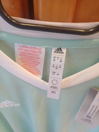 Camiseta Adidas manga corta verde agua 13-14 años