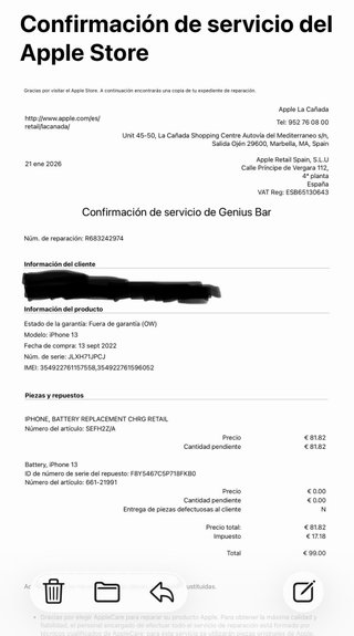 iPhone 13 128GB Batería 97%