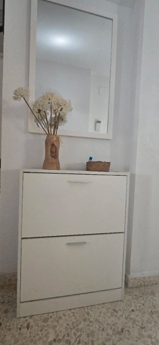 Conjunto recibidor espejo y zapatero