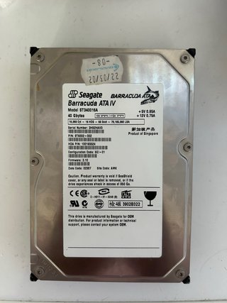 Disco Duro Seagate Barracuda ATA IV 40GB