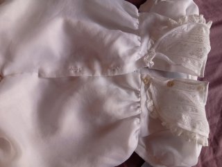 Traje de Bautizo Blanco con Lazos Azules