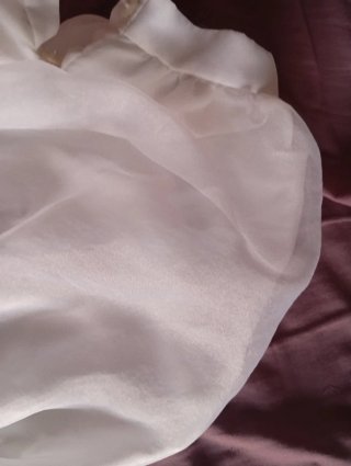 Traje de Bautizo Blanco con Lazos Azules