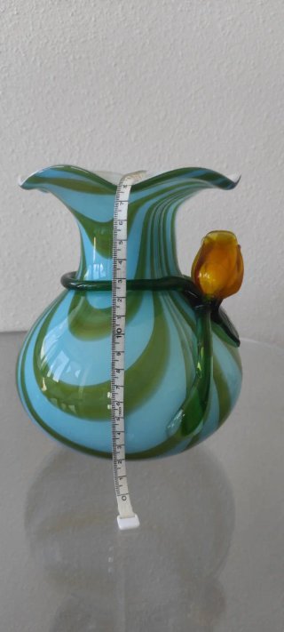 Vasi Murano Blu e Verde con Rosa