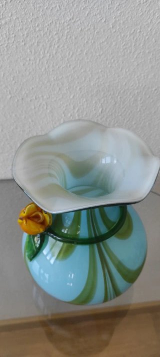 Vasi Murano Blu e Verde con Rosa