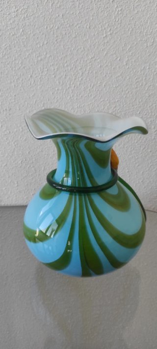 Vasi Murano Blu e Verde con Rosa