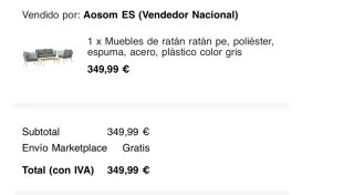 Conjunto sofá y mesa de jardín
