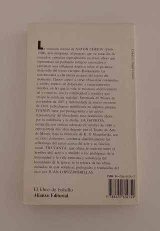Libro Teatro Ivanov La Gaviota Chejov 1990