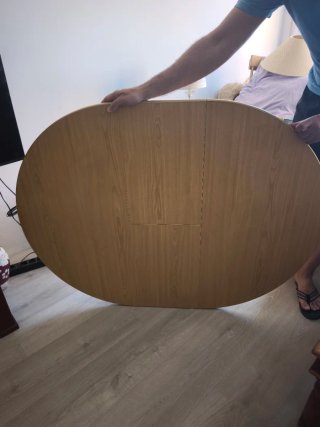 Mesa redonda extensible de madera
