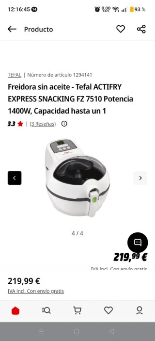 Freidora Tefal Actifry Express Snacking