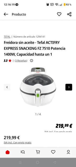 Freidora Tefal Actifry Express Snacking