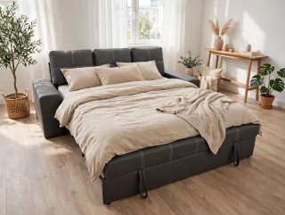 Sofá Cama Antimanchas Marrón/Gris