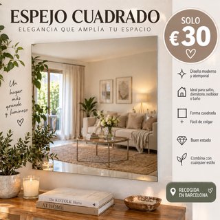Espejo Cuadrado Sin Marco