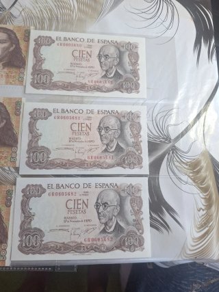 9 Billetes Cubanos y Españoles S.C.