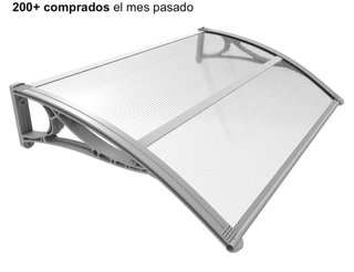 Marquesina exterior policarbonato gris 120x80