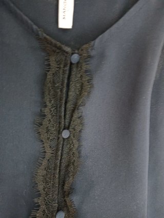 Top lencero Mango negro encaje