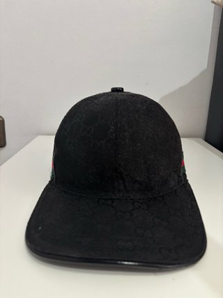 Gorra Gucci Negra con Raya Verde y Roja