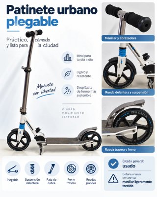 Patinete urbano plegable con suspensión